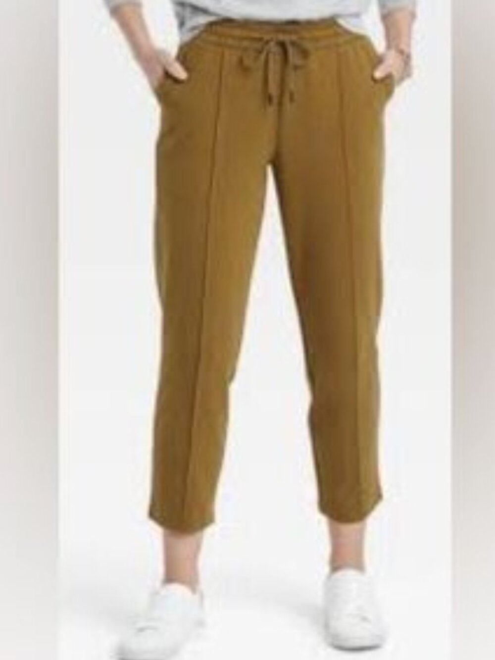 a new day  - pleated capris trousers jogger,  Olive Green  Size Large